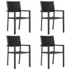 vidaXL Patio Dining Set Outdoor Dining Set Table and Chair Set for Garden - Black 31.5" Table Length 4 Items - 3 of 4