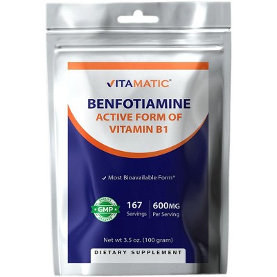 Benfotiamine Pure Powder 600 mg per Serving - 100 Grams