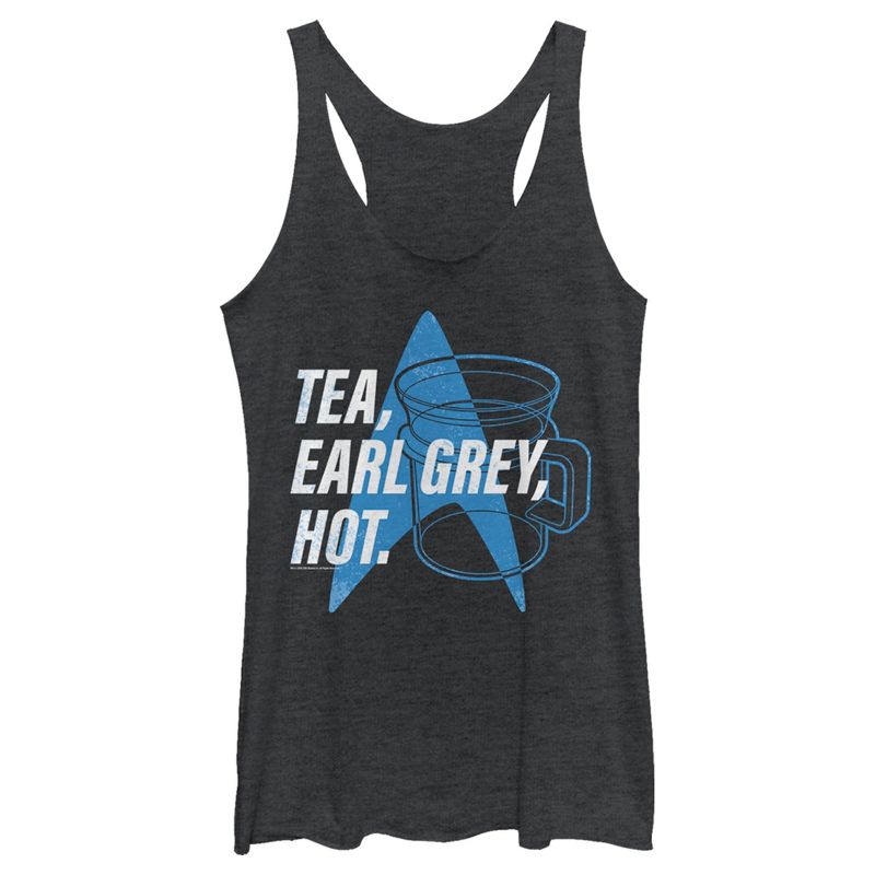 Women's Star Trek: The Next Generation Cup Of Tea Earl Grey Hot, Captain Picard Racerback Tank Top, 1 of 5