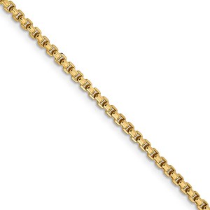Black Bow Jewelry 2.45mm 14k Yellow Gold Hollow Round Box Chain Necklace - 1 of 4
