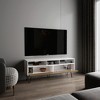 53.9" FSC Certified Manufactured Wood TV Stand with 2 Doors, 3 Shelves, and 5 Hairpin Legs in White and Wood Finish for Living Room - 4 of 4