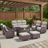 Belord High Back Outdoor Furniture with 6-Inch Thick Cushion, Patio Furniture Set with Fire Pit Table & Swivel Chair, 8PCS Wicker Conversation Set - 3 of 4