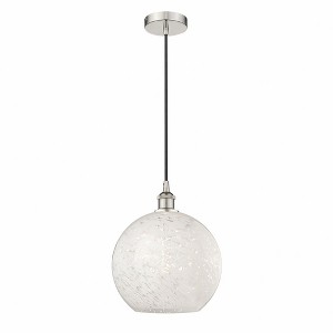 White Mouchette - 1 Light Cord Hung Pendant In Modern Style-13.5 Inches Tall and 12 Inches Wide - 1 of 1