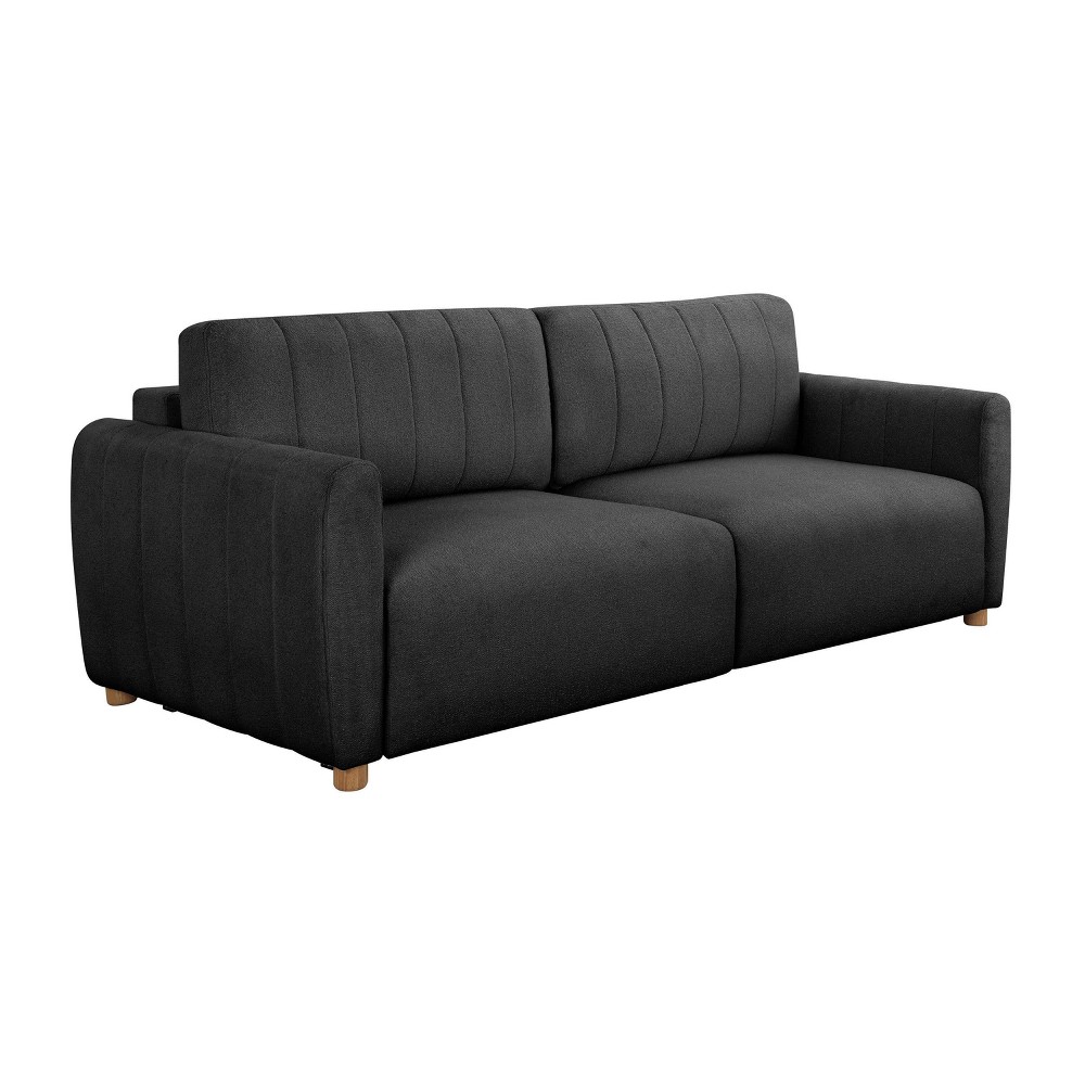 Photos - Sofa Serta Harriet Convertible  Charcoal Boucle: Queen-Size, Split-Back, Innerspring Mattress 