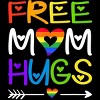 Adult Design By Humans Rainbow Free Mom Hugs Pride Arrow By Avocato T-Shirt - 2 of 2