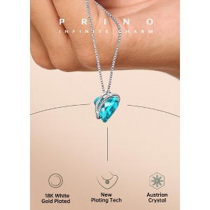 URECOVER Women Necklace Love Heart Pendant and Silver, Crystal Necklace Gift for Mom Wife Girlfriend - 1 of 4