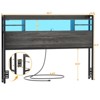 Aheaplus Headboard with Storage shelves and Charging Station, Wood Headboard with LED Light - 4 of 4