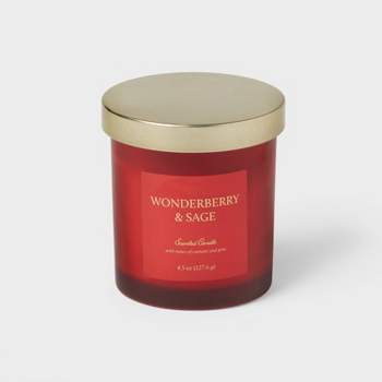 4.5oz Glass Wonderberry and Sage Candle Red - Threshold™