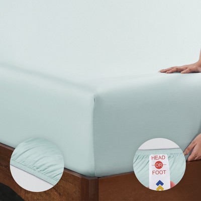 Seafoam Queen Cotton Sateen Deep Pocket Sheet Set