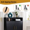 KTMBDW Shoe Cabinet for Entryway, Slim Hidden Shoe Organizer Cabinet with 2 Doors&LED Lights, Wooden Narrow Shoe Rack for Hallway, Living Room, Black - 4 of 4