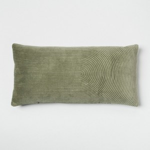 Quilted Velvet Oversized Lumbar Throw Pillow Green - Project 62