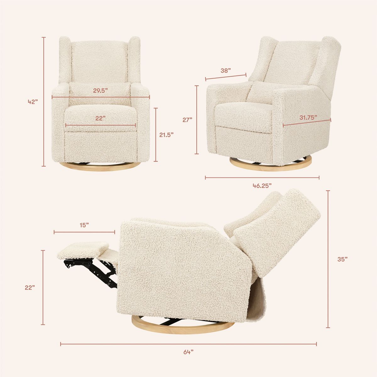 Babyletto Kiwi Electronic Recliner and Swivel Glider with USB port - thumbnail 6