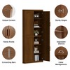 Spassway Walnut 2-Piece Tall Wood Storage Cabinet Modular Pantry Cabinet with 4 Adjustable Shelves 4 Doors Freestanding Organizer for Living Room - 4 of 4