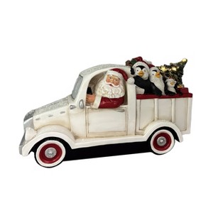 Transpac Light Up Santa Truck with Animals and Tree Decorative Sculpture for Christmas Indoor Holiday Decoration - 1 of 1
