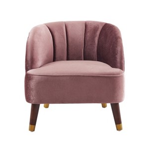 Christopher Knight Home Vieiras Contemporary Barrel Club Chair with Wooden Legs, 28" x 28" - 1 of 4