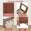 FDW Wooden Jewelry Storage with 7 Drawers and Makeup Mirror, Brown - 3 of 4