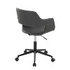 TiramisuBest Contemporary Grey Faux Leather Task Chair: Adjustable, 360 - degree Swivel, Cushioned, Black Metal Base - 3 of 4