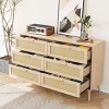 KTMBDW Rattan 6 Drawers Chest of Dressers, Modern 6 Drawer Dresser, Chest of Drawers Storage Cabinet for Living Room, Bedroom, Hallway - 4 of 4