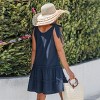 Women's Elegant Navy Tiered Sundress with Tie Shoulder Straps - Cupshe - 3 of 4