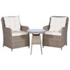 vidaXL Brown Poly Rattan Bistro Set with Cushions and Pillows, 3 Piece Stylish and Durable Outdoor Dining Set with Powder-Coated Steel Frame - 2 of 4
