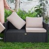 Barton 2 Person Madison Outdoor Patio Wicker Sofa Set Love Seat w/ Seat Cushion - 4 of 4