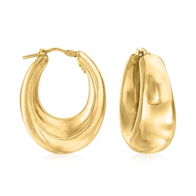 Ross-Simons Italian 18kt Gold Over Sterling Graduated Hoop Earrings