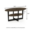HOMLUX Oval Coffee Table 2-Tier Living Room Center Table with Open Shelf Storage, Wood Finish - 3 of 4