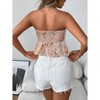 Womens Smocked Strapless Tank Tops Floral Tube Tops Backless Tunic Tops Sleeveless Shirts - 4 of 4