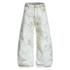 Clotth Unisex Cotton Baggy Pants - White Leopard Print Camouflage, Loose Fit High-Waisted Wide-Leg Pants, Fashionable Streetwear Bottoms - 2 of 4