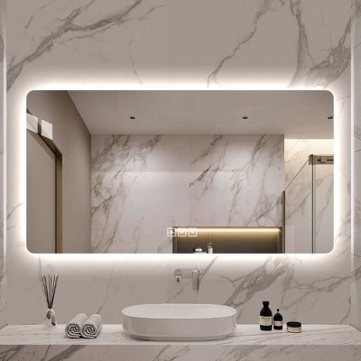 Vynxaria Modern LED Bathroom Mirror, Backlit, Corrosion-Resistant, 48"x24"