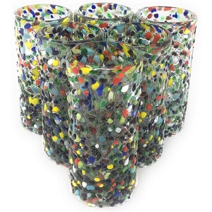 Dos Sueños Mexican Hand Blown  Tequila Shot Glasses - Confetti Rock Design - 2oz - Set of 6 - 1 of 4