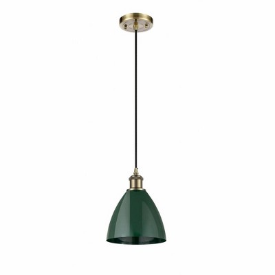 Plymouth Dome - 1 Light Cord Hung Mini Pendant In Industrial Style-11.25 Inches Tall and 7.5 Inches Wide