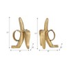 Decorative Banana Book Ends for Home Decor - Sculptural Book Accessories for Office Spaces, Desk Decor and Home Library - Set of 2, 11", Gold - 4 of 4