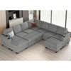 Belffin Chenille 9-Seater U-Shaped Sleeper Sectional - Oversized Modular Couch with All-Module Storage & Pull-Out Bed - 4 of 4