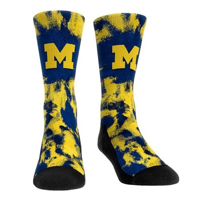 NCAA Michigan Wolverines Paint Crew Socks - L/XL