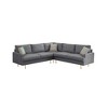 89.8" L-Shaped Corner Sectional Technical Leather Sofa with Pillows 4A - ModernLuxe - 2 of 4