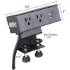 Stand Up Desk Store DeskPower Desktop Charging Station with 2 Port USB and AC Outlets and 10 Foot Extension Cord (Black) - 4 of 4