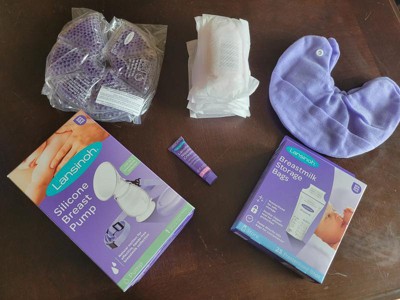 Lansinoh Breastfeeding Essentials for Nursing Moms: Nipple Cream, 48 Nursing  Pads, 25 Breastmilk Storage Bags, 2 Hot & Cold Breast Therapy Packs,  Silicone Breast Pump, 77 Pieces Essential Set 