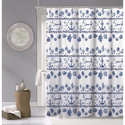 Dainty Home 3D Printed Textured 100% Cotton Shower Curtain