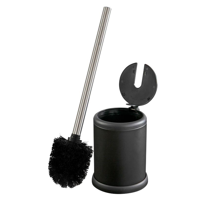 Toilet Brush with Closing Lid Black - Bath Bliss, 1 of 9