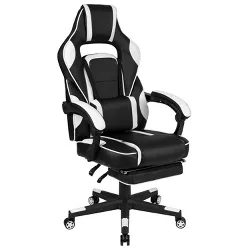 BlackArc Gaming Chair Outfitted With Footrest, Headrest, Lumbar Support Massage Pillow, Reclining Seat/Arms