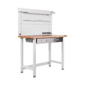 Seville Classics UltraHD Lighted Workcenter w/ Wood Top and Pegboard - 1 of 4