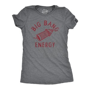 Womens Big Bang Energry T Shirt Funny Fourth Of July Fireworks Exploding Rocket Tee For Ladies - Crazy Dog Women's T Shirt - 1 of 4
