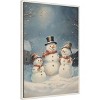 Amanti Art 23"x33" Snowman Family by Melloi Framed Canvas Wall Art - 2 of 4