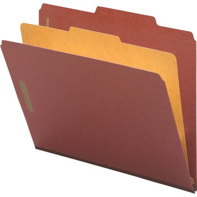 Nature Saver Classification Folders 2" Exp. Legal 1 Div 10/BX Red 01053