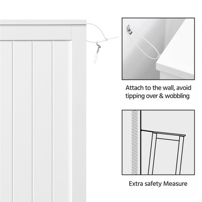 White Wooden Living Room Cabinet with Adjustable Shelving