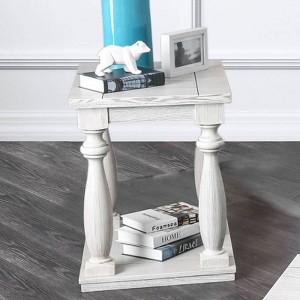 NicBex Rustic Antique Coffee Table with Plank Style Tabletop & Column Turned Legs,Rectangular Center Table for Living Room - 1 of 4