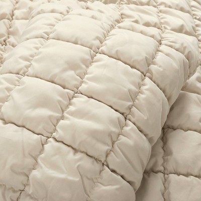 Lush Decor Lush Décor Full/Queen 3pc Puff Comforter Set Neutral: Polyester Bedding Set, Lightweight, Teen Bedding, OEKO-TEX Certified — фото 5