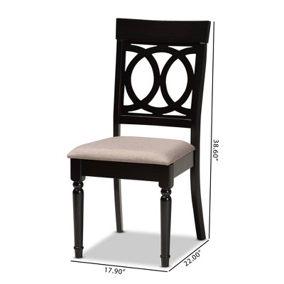 Lucie Sand and Dark Brown Wood Dining Chair Set