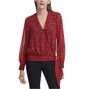 Calvin Klein Womens Tie Waist Pullover Blouse - 1 of 1